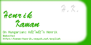 henrik kaman business card